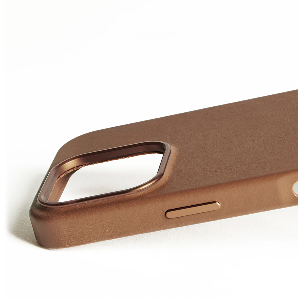 Etui Mujjo Full Leather Case MagSafe do iPhone 16 Pro, beżowe